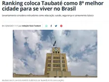 Notícia sobre ranking de Taubaté